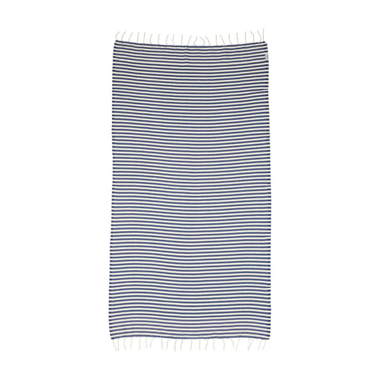 Ocean Blue Striped Cotton Towel