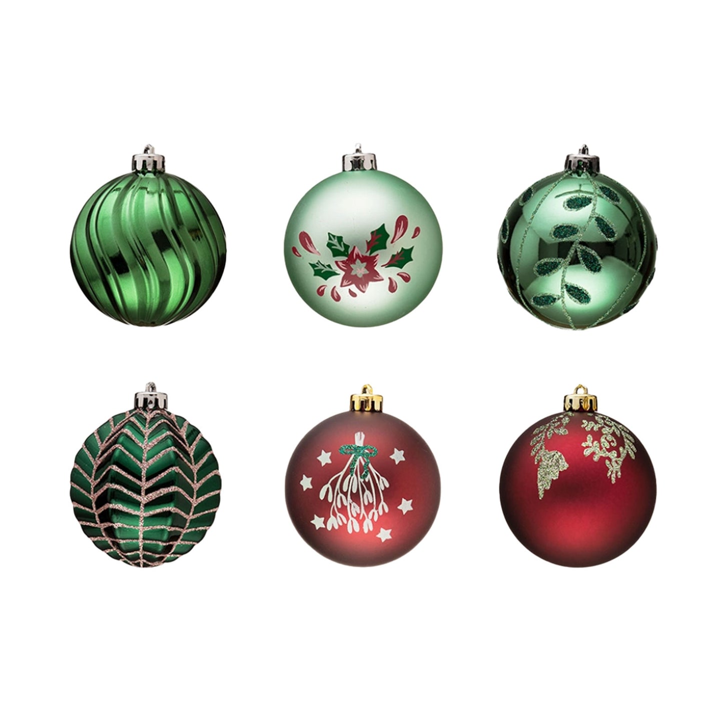 Red and Green Shatterproof Ornament Set