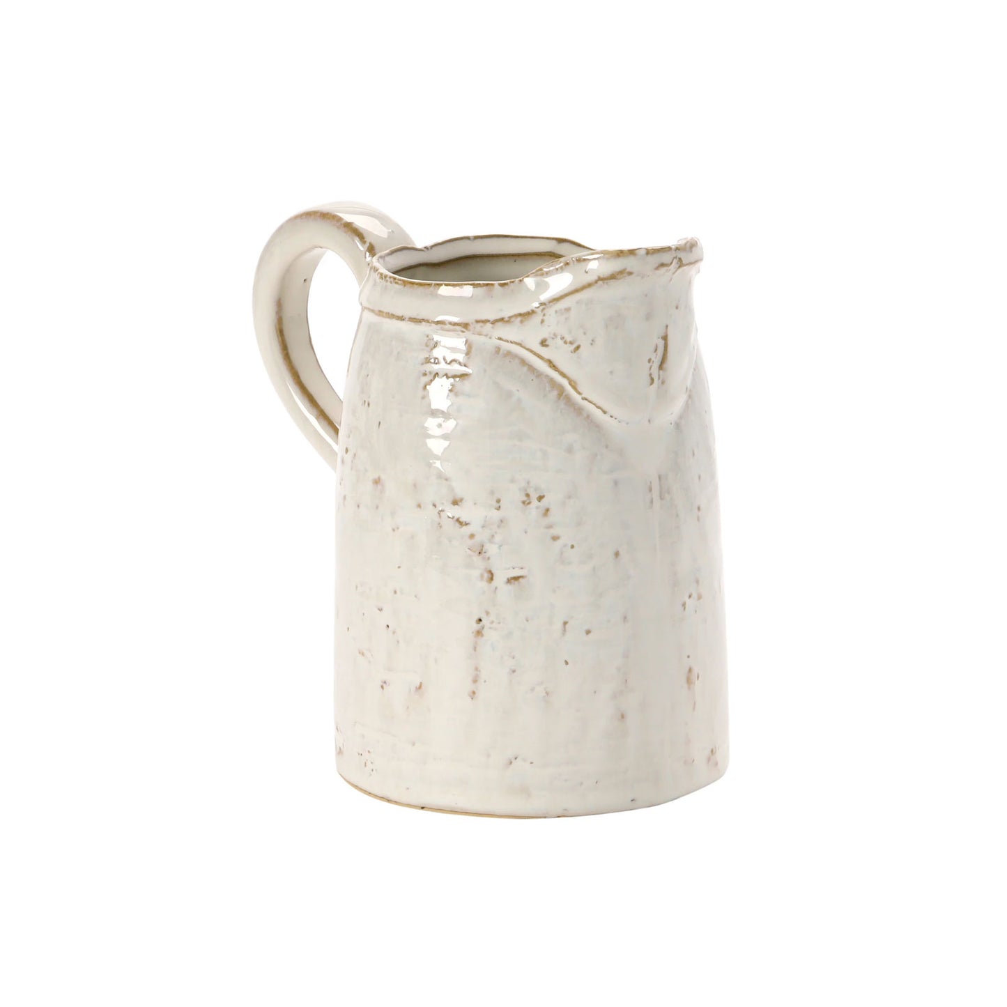 Stoneware Pitcher with White Reactive Glaze