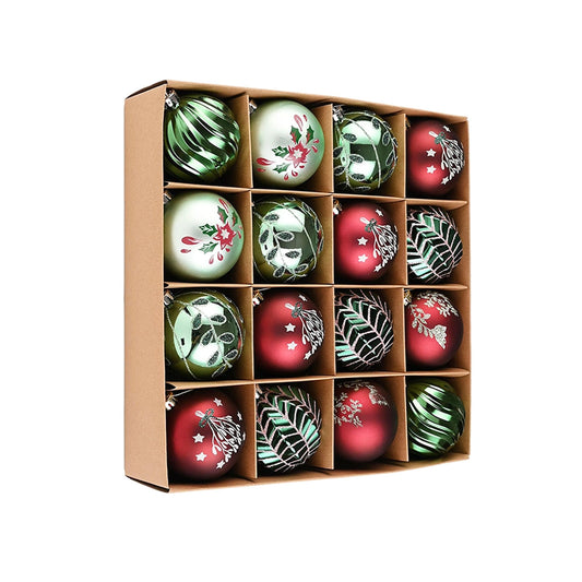 Red and Green Shatterproof Ornament Set