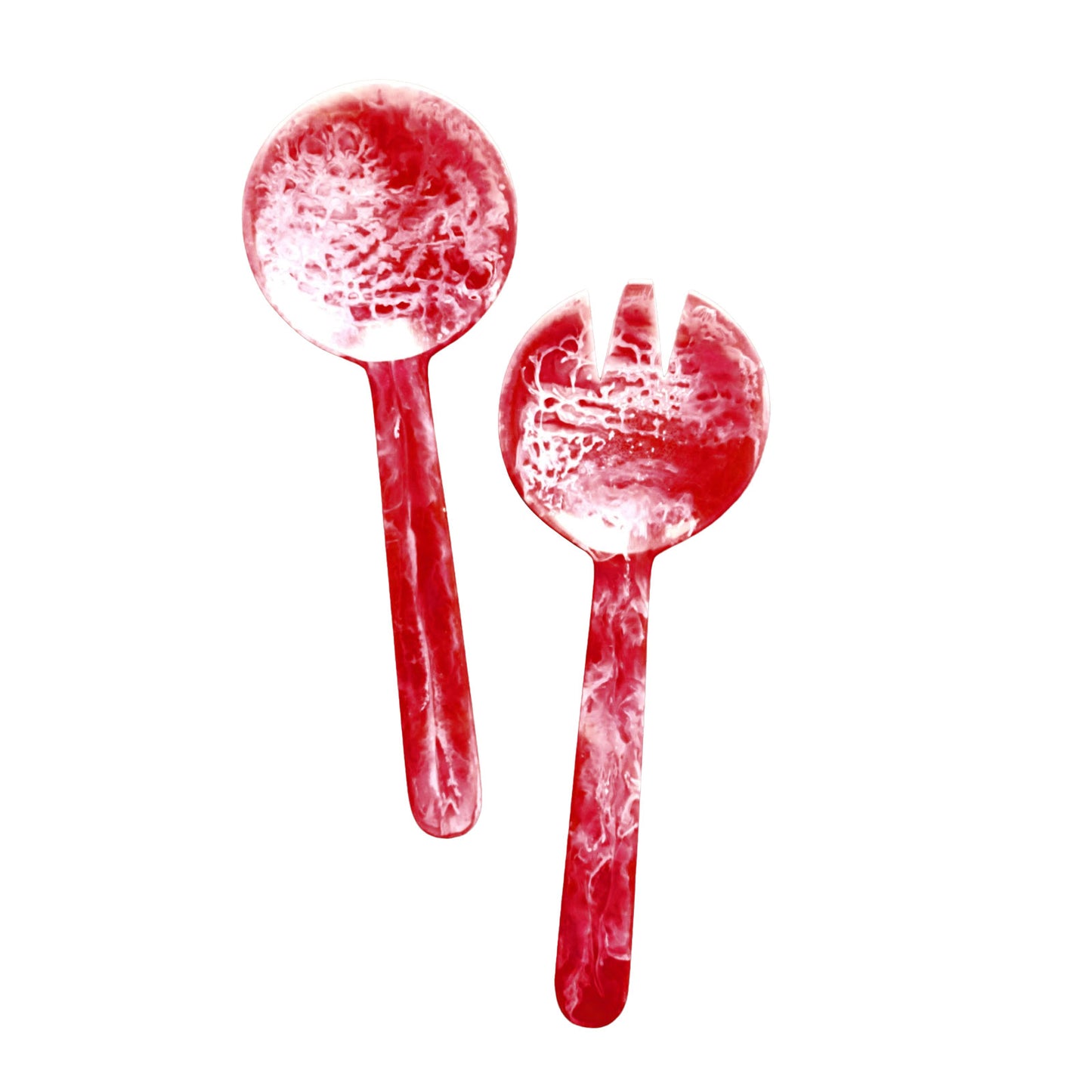 Hand-Poured Resin Salad Set in Red