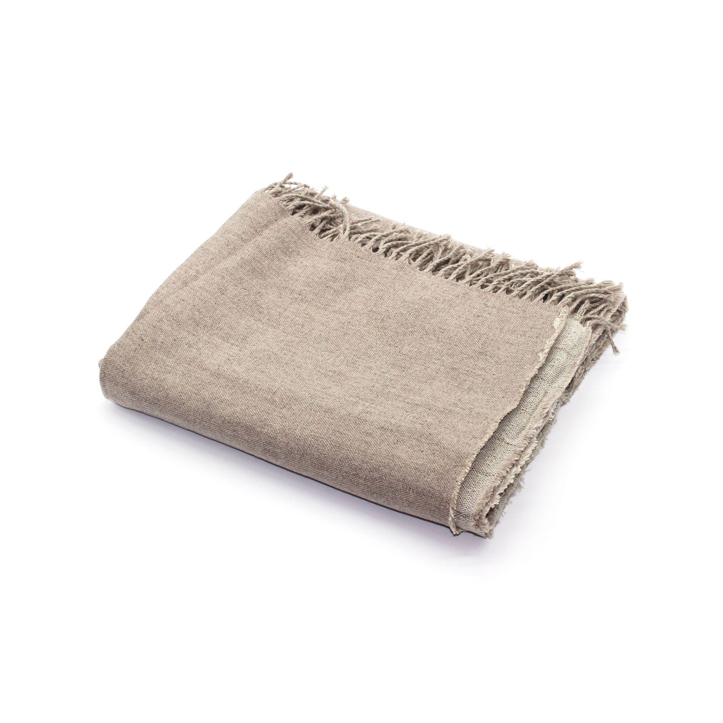 Linen/Merino Wool Reversible Throw in Linen