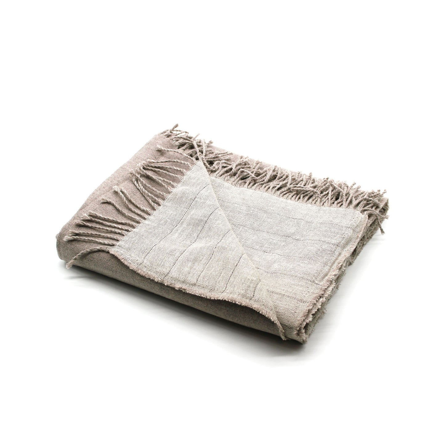 Linen/Merino Wool Reversible Throw in Linen