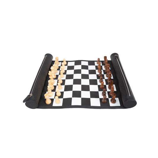 Roll-Up Chess Travel Set in Black