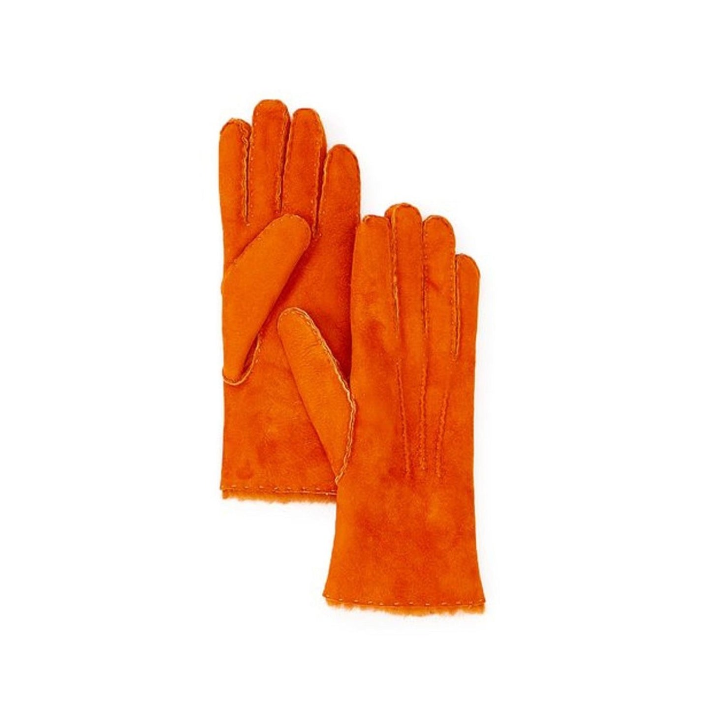 Shearling Glove in Orange