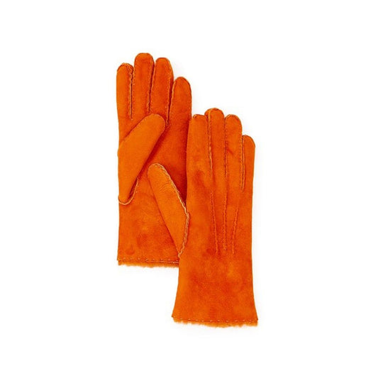 Shearling Glove in Orange