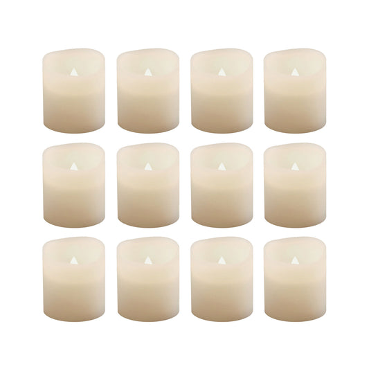 Battery Operated LED Votive Candles in Soft White, Set of 12