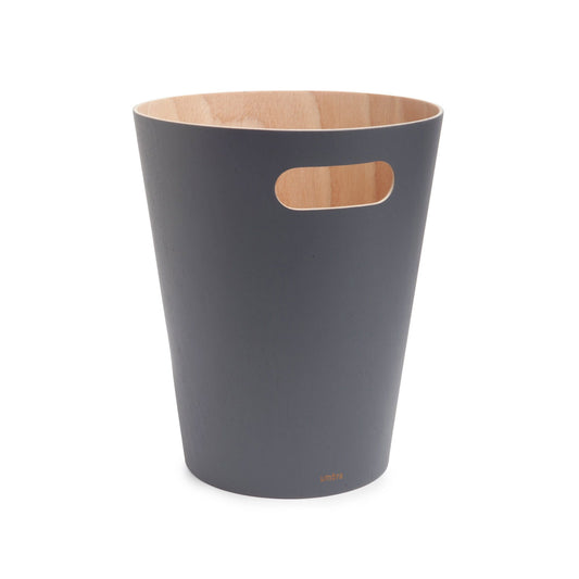Woodrow Trash Can in Charcoal / Natural