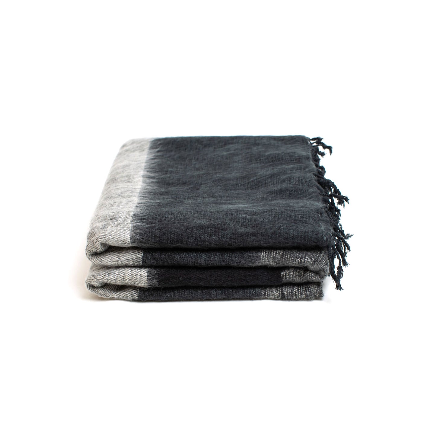 Extra Soft Wool Throw in Black and White