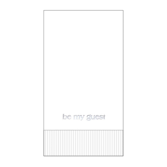Modern General® Holiday Guest Towel, Be My Guest (Silver Foil Type)