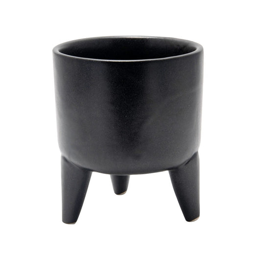 Large Ceramic Tripod Bowl, Black