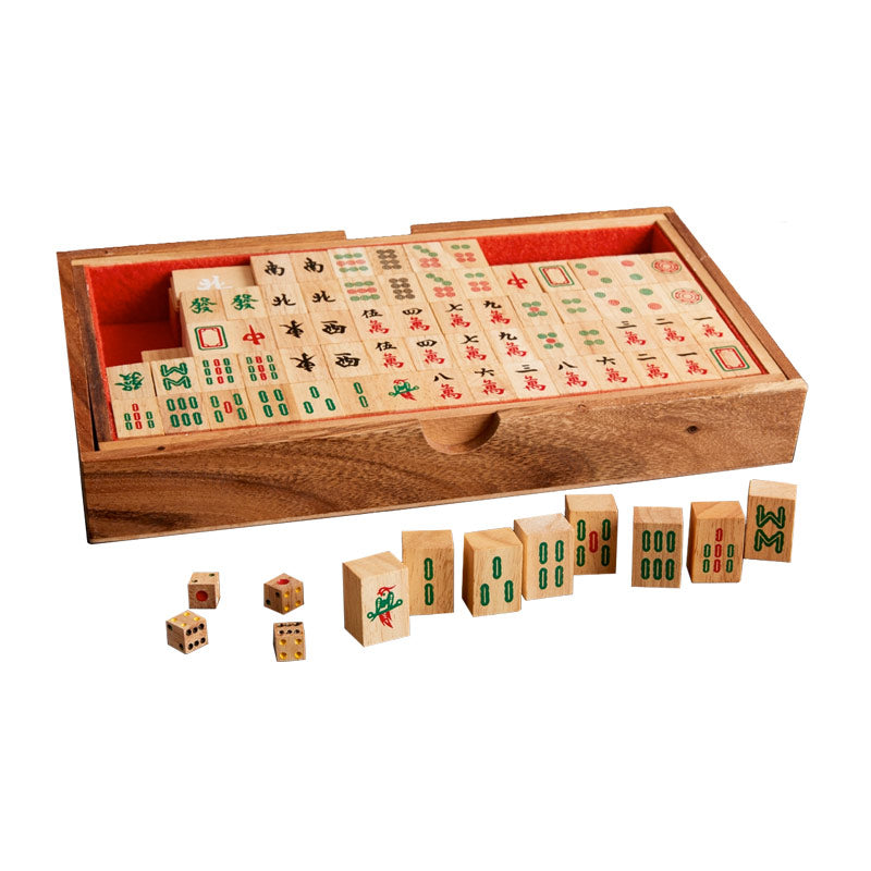 NUOBESTY Chinese Mahjong Game Set Traditional Mahjong with Antique Case and  English Manual for Party Toys Favor 1 Set