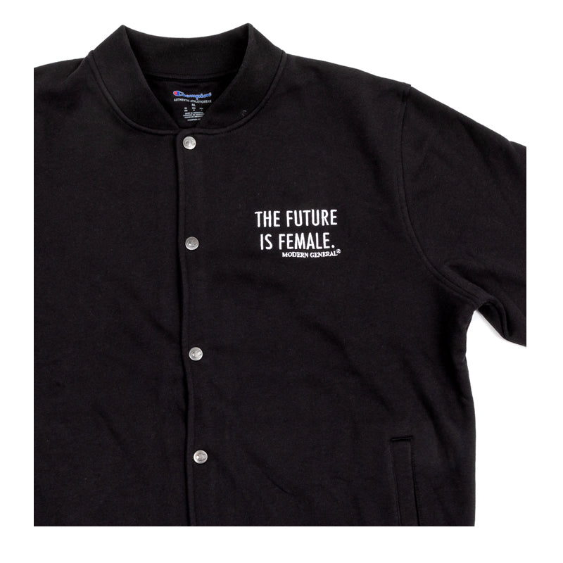 'The Future is Female' Embroidered Bomber Sweatshirt