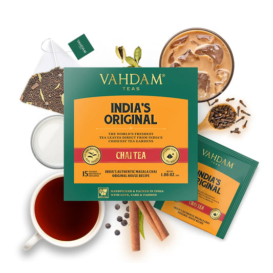 Vahdam Teas India's Original Masala Chai Tea Bags, 15 sachets