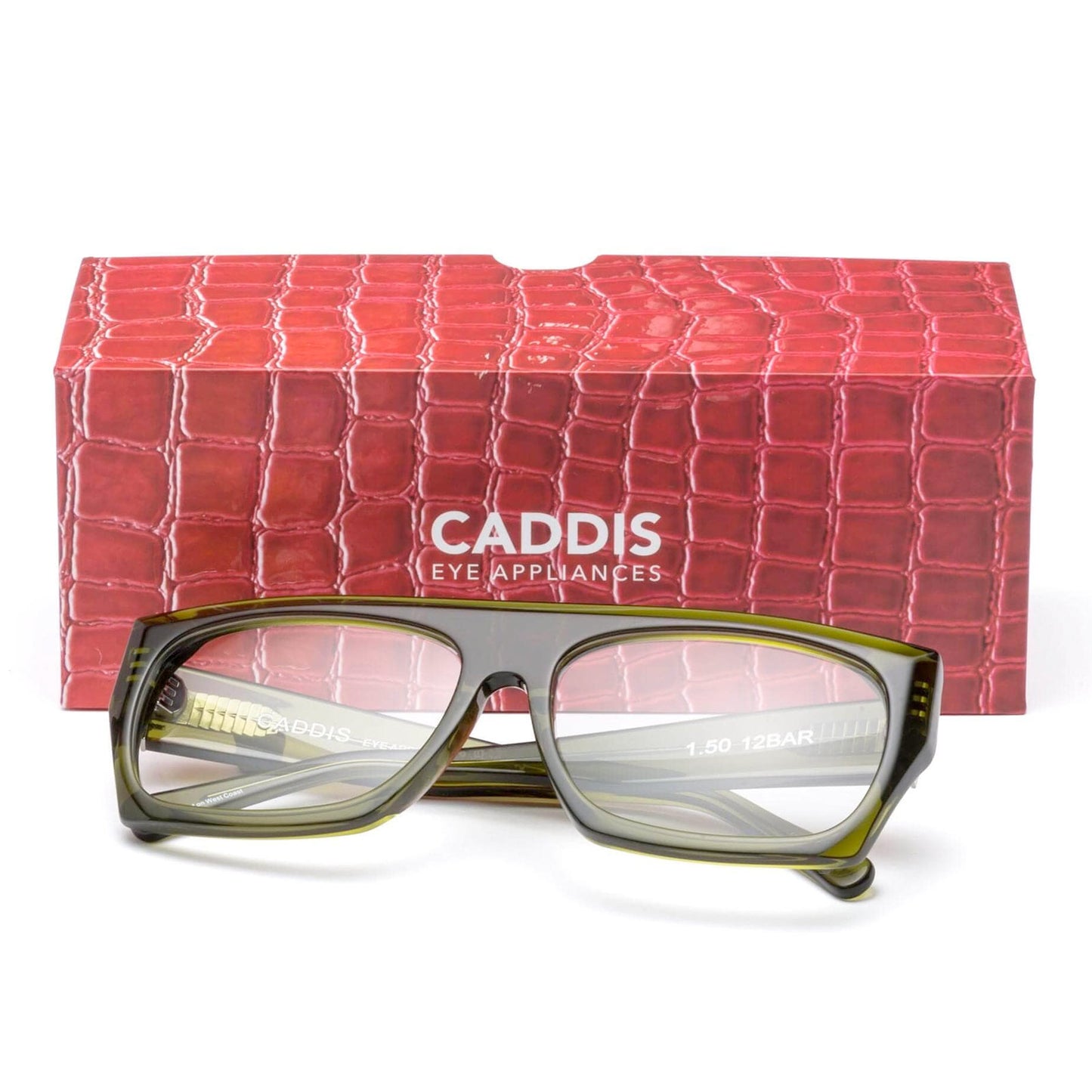 Caddis Reading Glasses, 12 Bar, Heritage Green