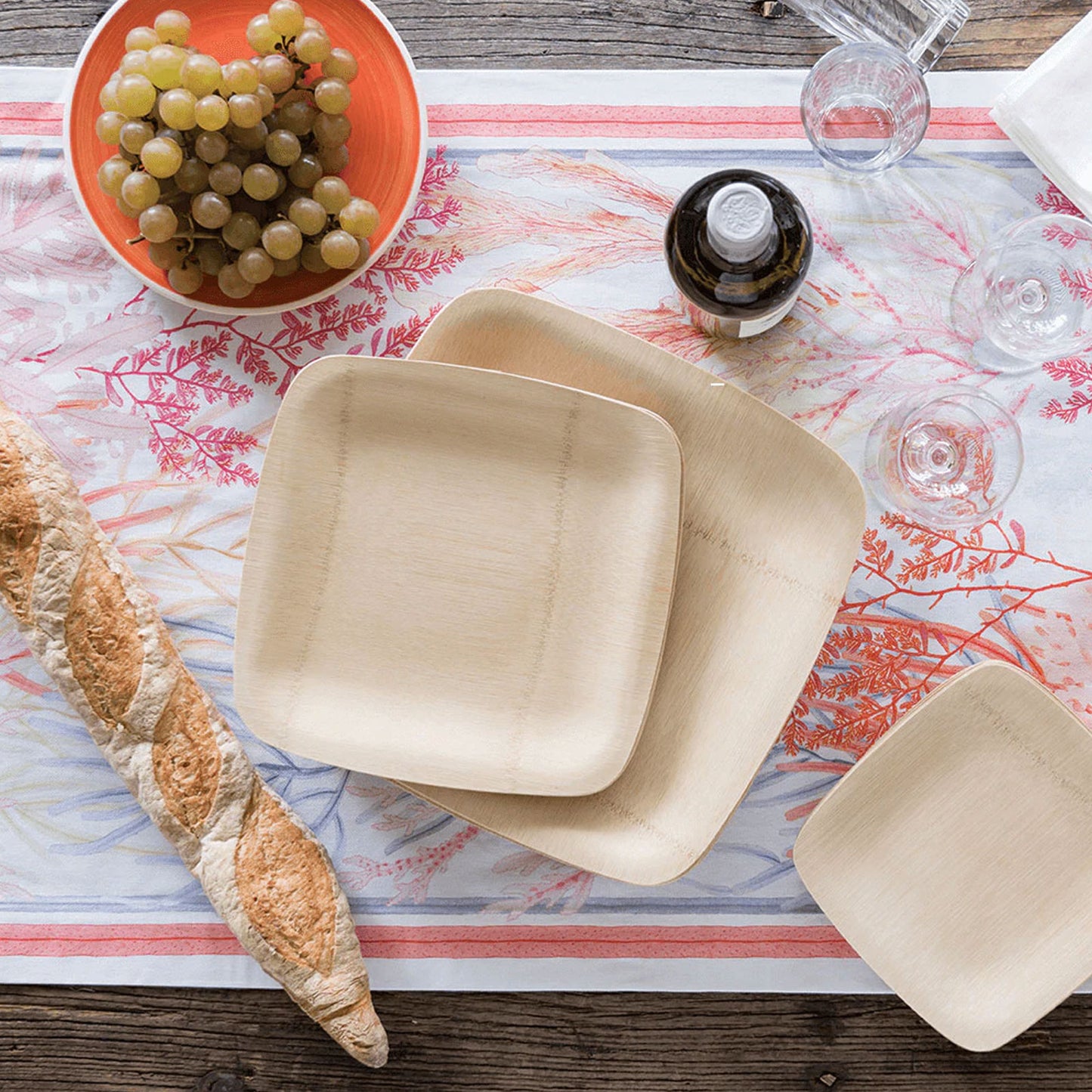 5" Bamboo Plate, 25 Pack