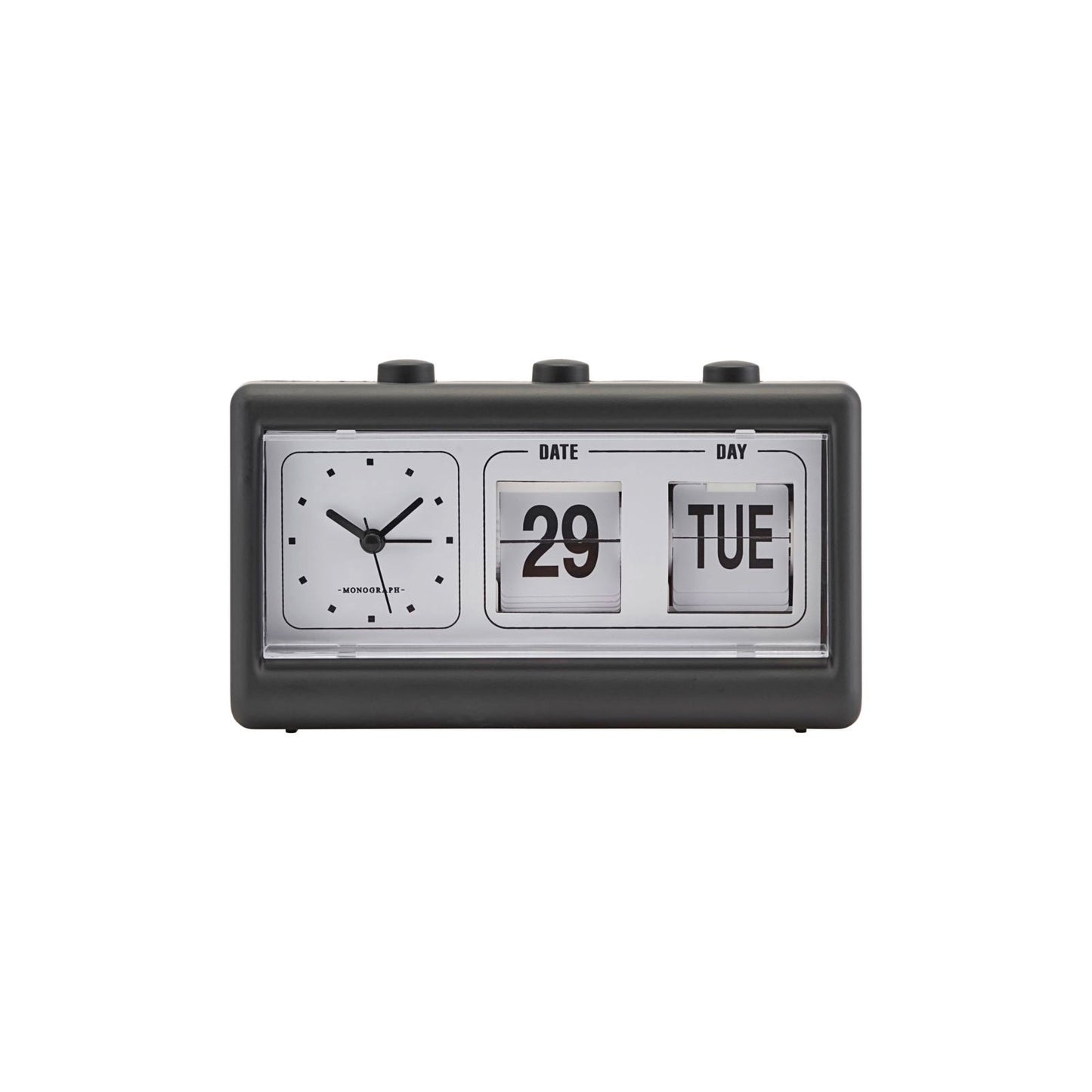 Black Alarm Clock with Calendar