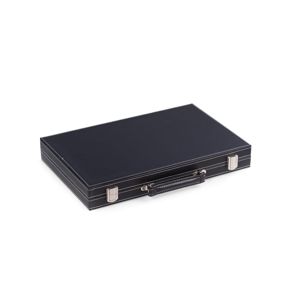 Black Leatherette Backgammon Set