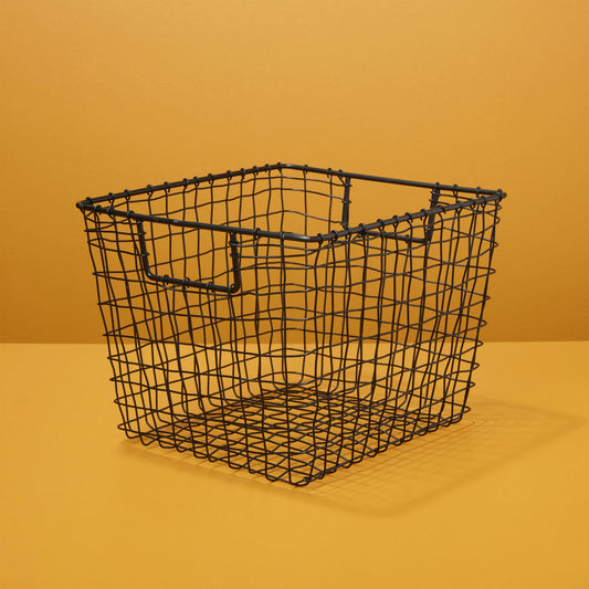 Black Square Wire Basket, Medium