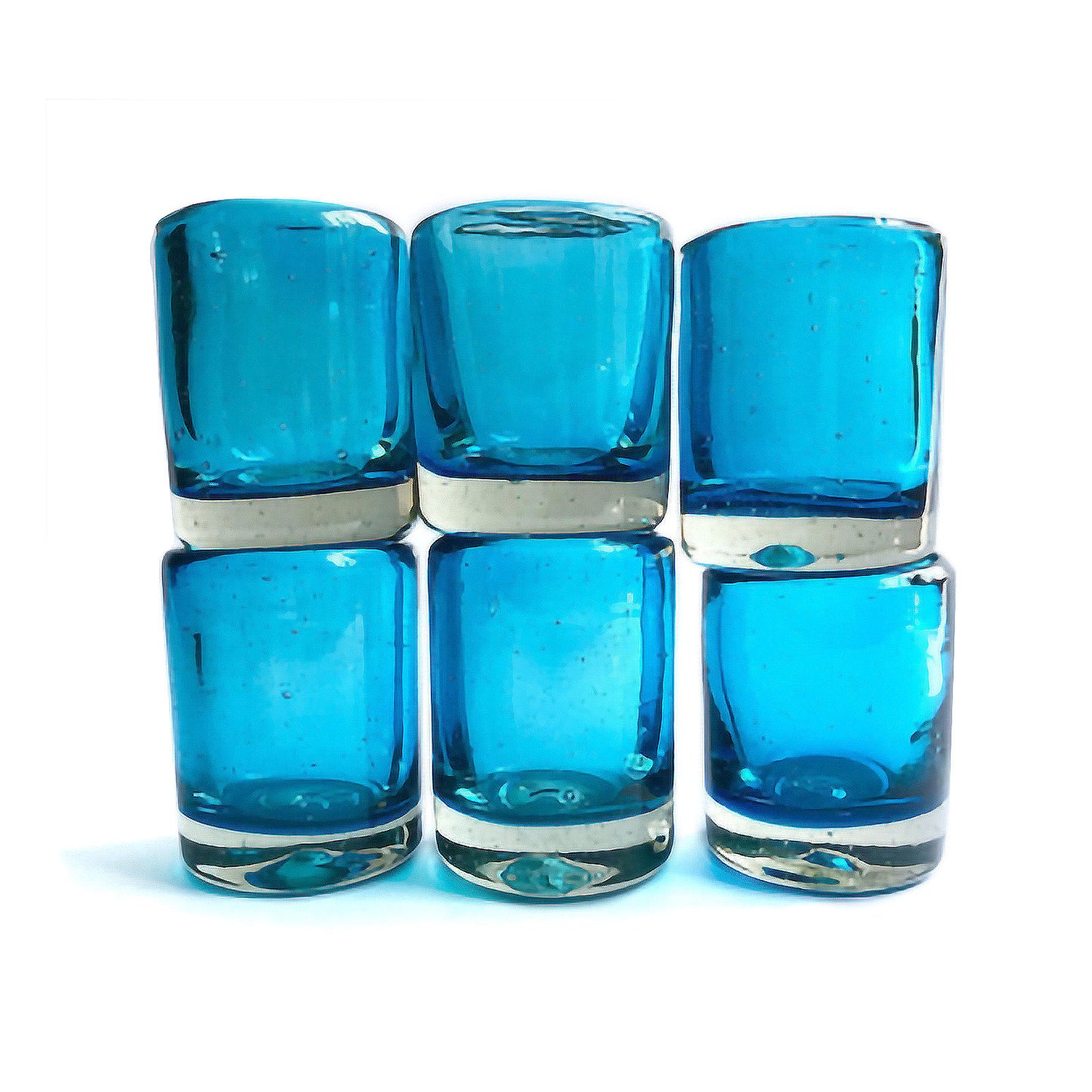 Blown Glass Shot Glass in Turquoise