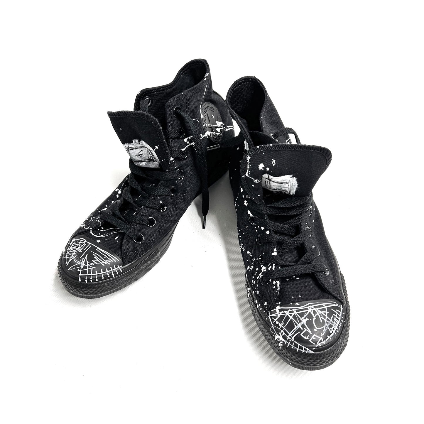 Converse High Tops in Hand Painted Black