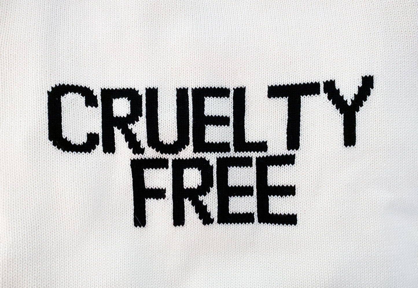 Exclusive Cruelty Free Sweater, Ivory / Black