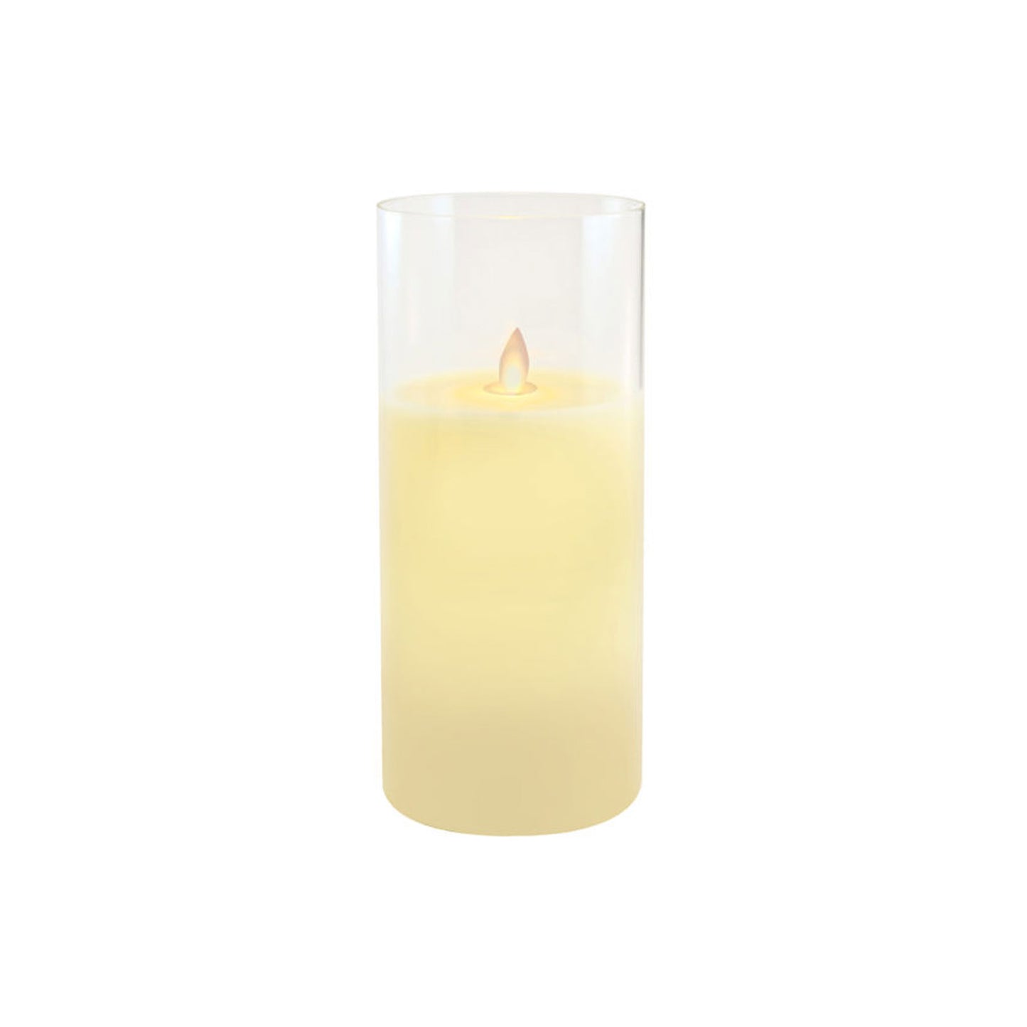 Battery Operated 10" Glass Hurricane LED Candle