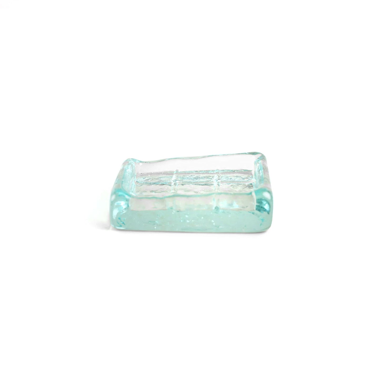 Glass Soap Holder, Aqua