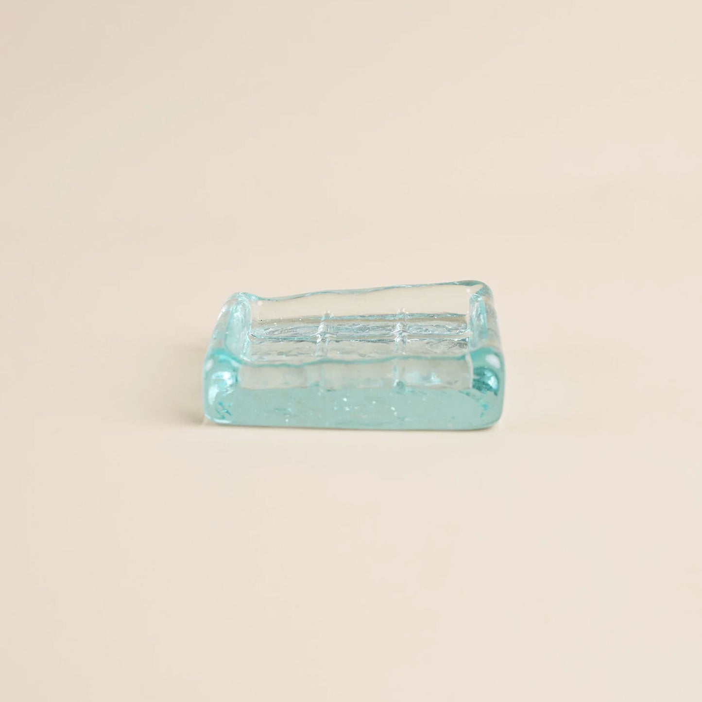 Glass Soap Holder, Aqua