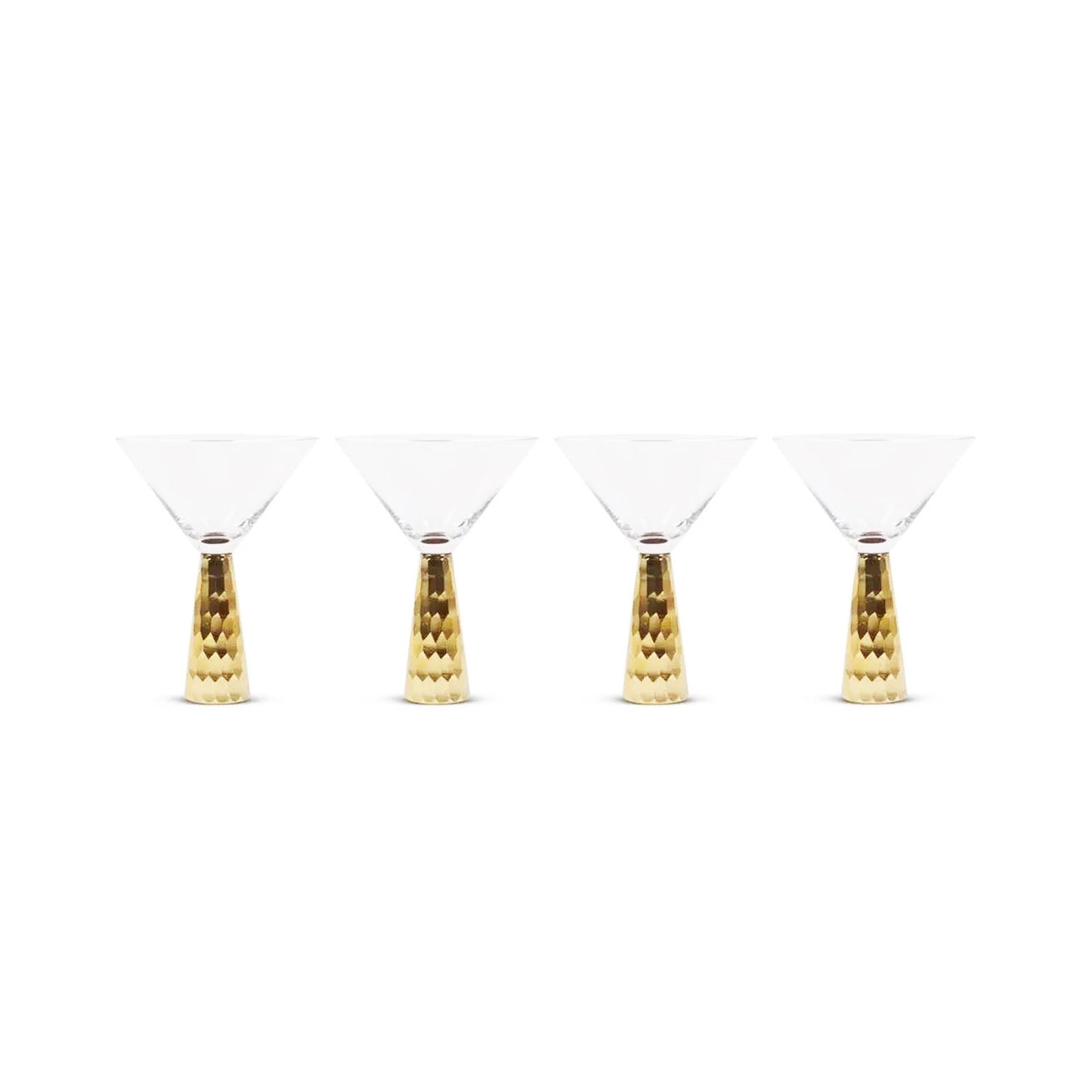 Gold Hammered Martini Glass, Set of 4