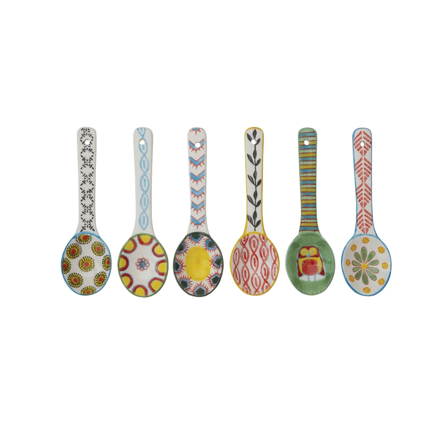 Hand Painted Spoons, Set of 6