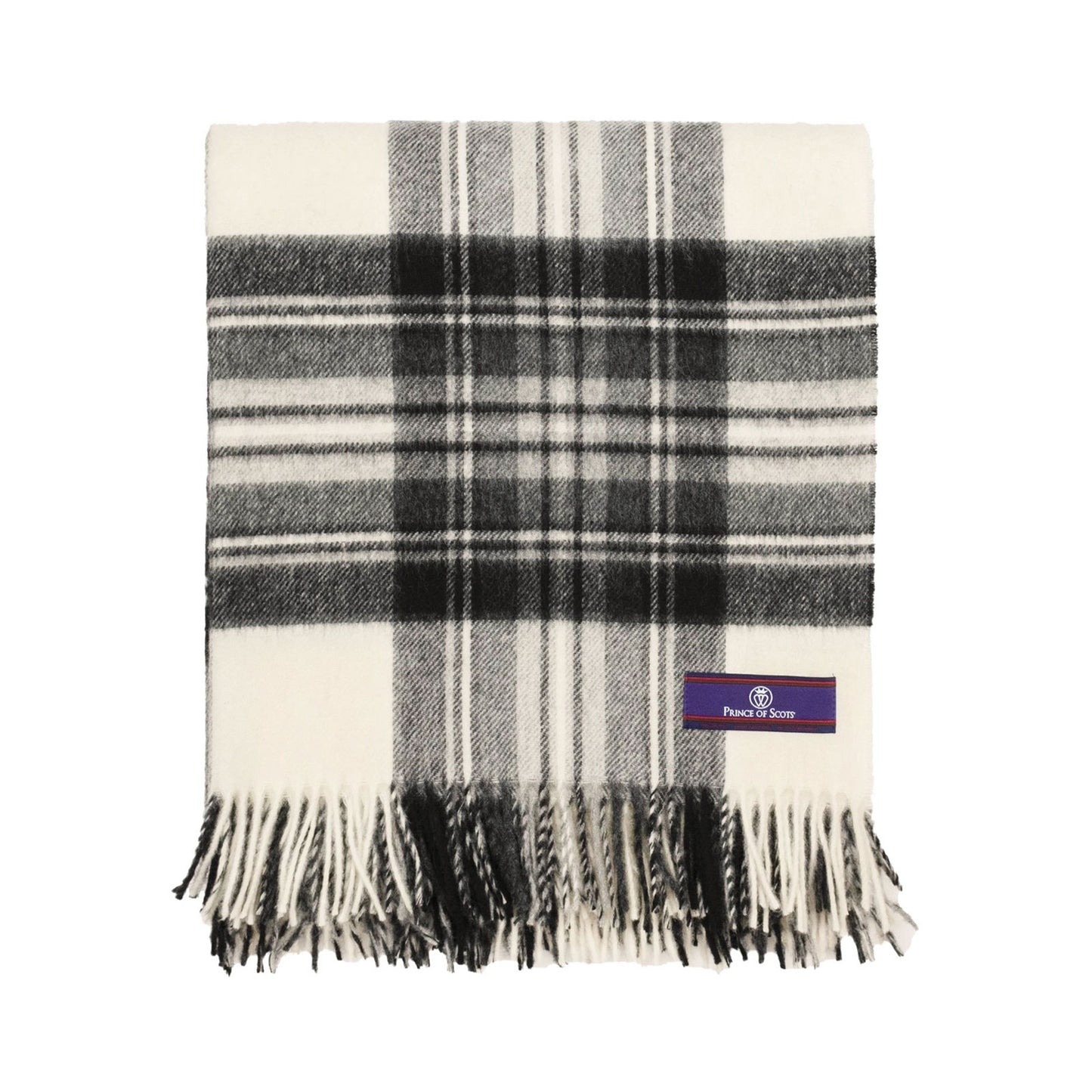 Highland Tartan Tweed Merino Wool Throw in Dress Grey Stewart