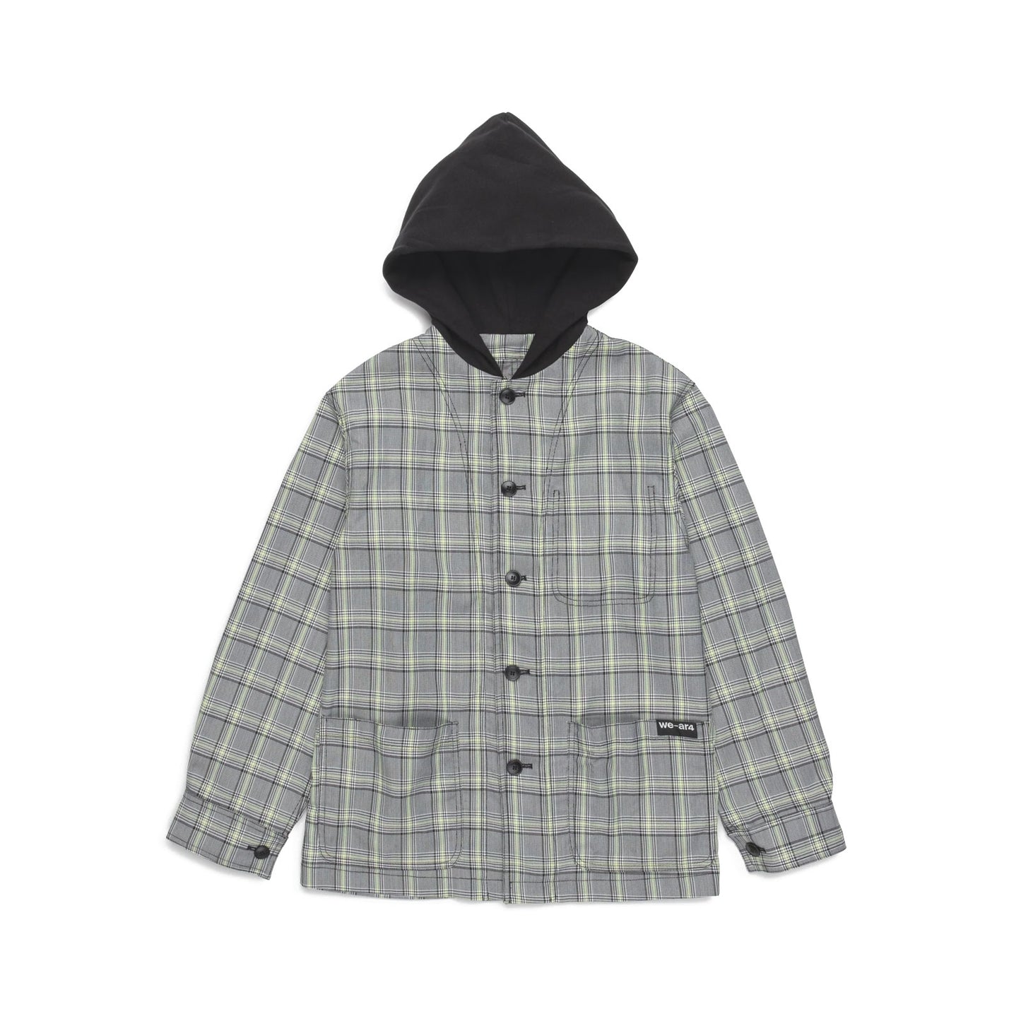 Hooded Trucker Jacket in Yellow Check