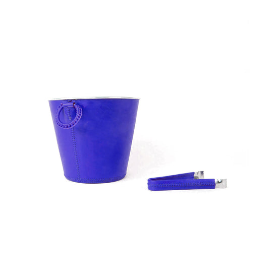 Leather Wrapped Champagne Bucket in Blue