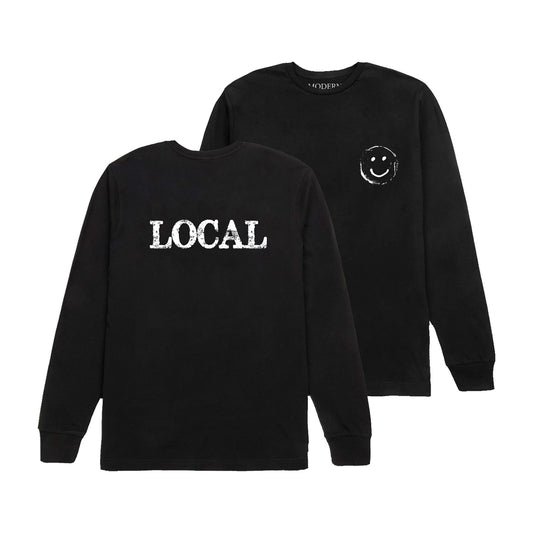 Modern General® Artwear Local / Smiley Long Sleeve T-Shirt in Black
