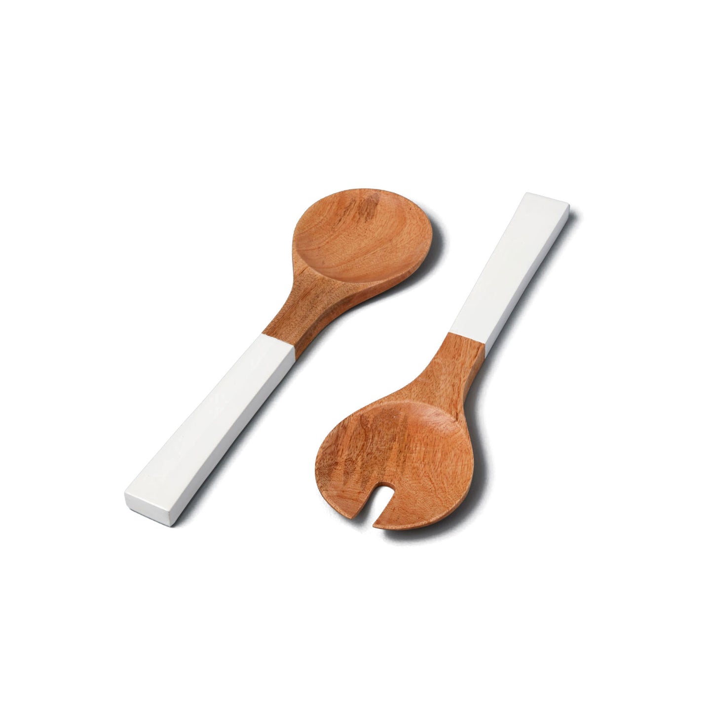Mango Wood & White Enamel Serving Set