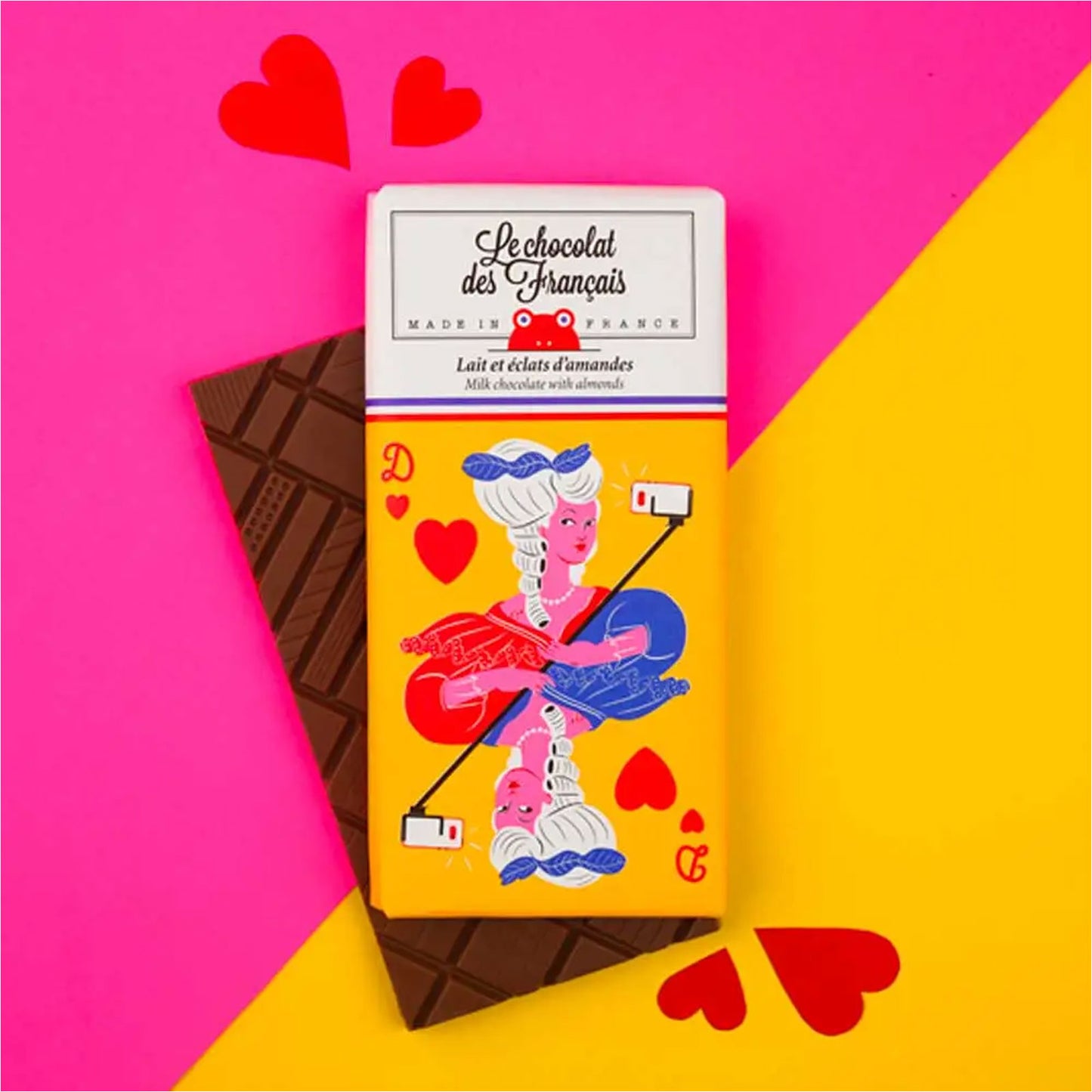 Le Chocolat des Francais Milk Chocolate Bar with Almond Flakes, Marie Antoinette