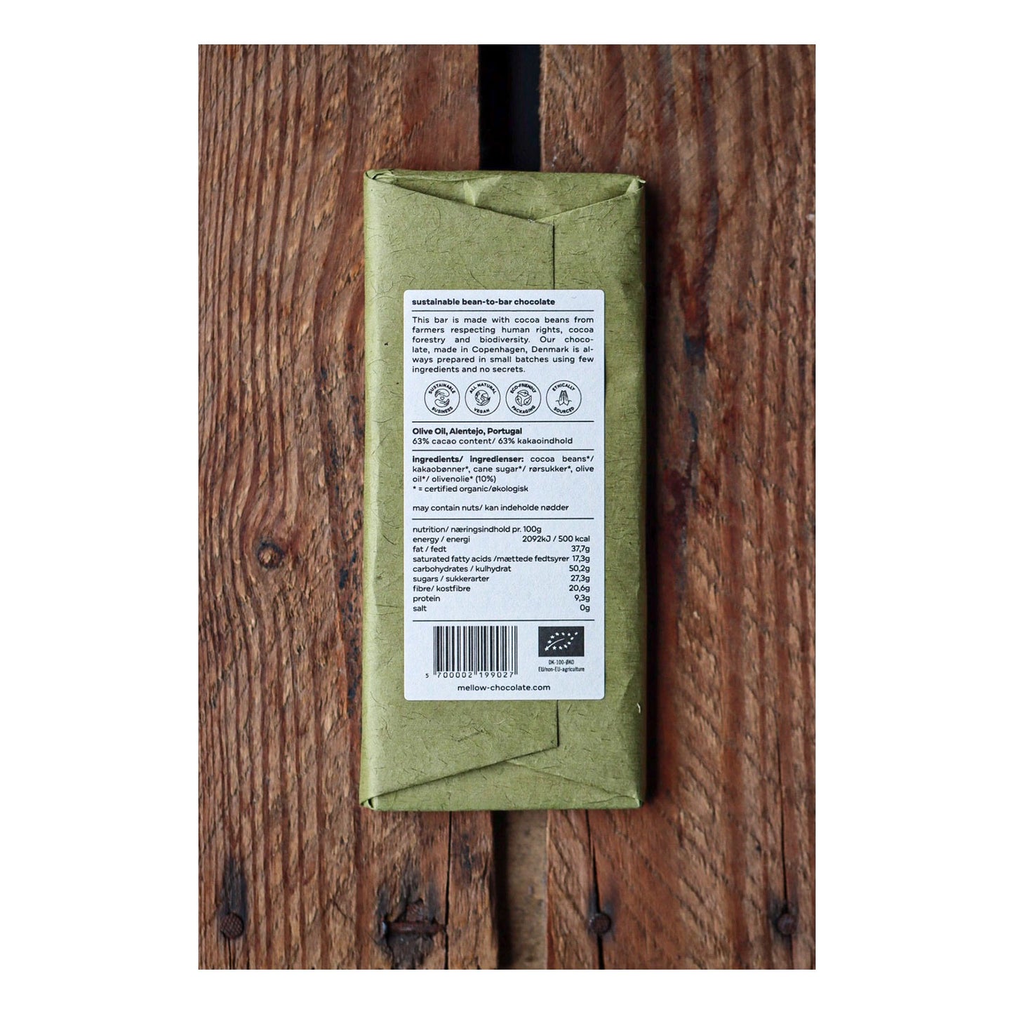 Mellōw Chocolate Bar with Olive Oil