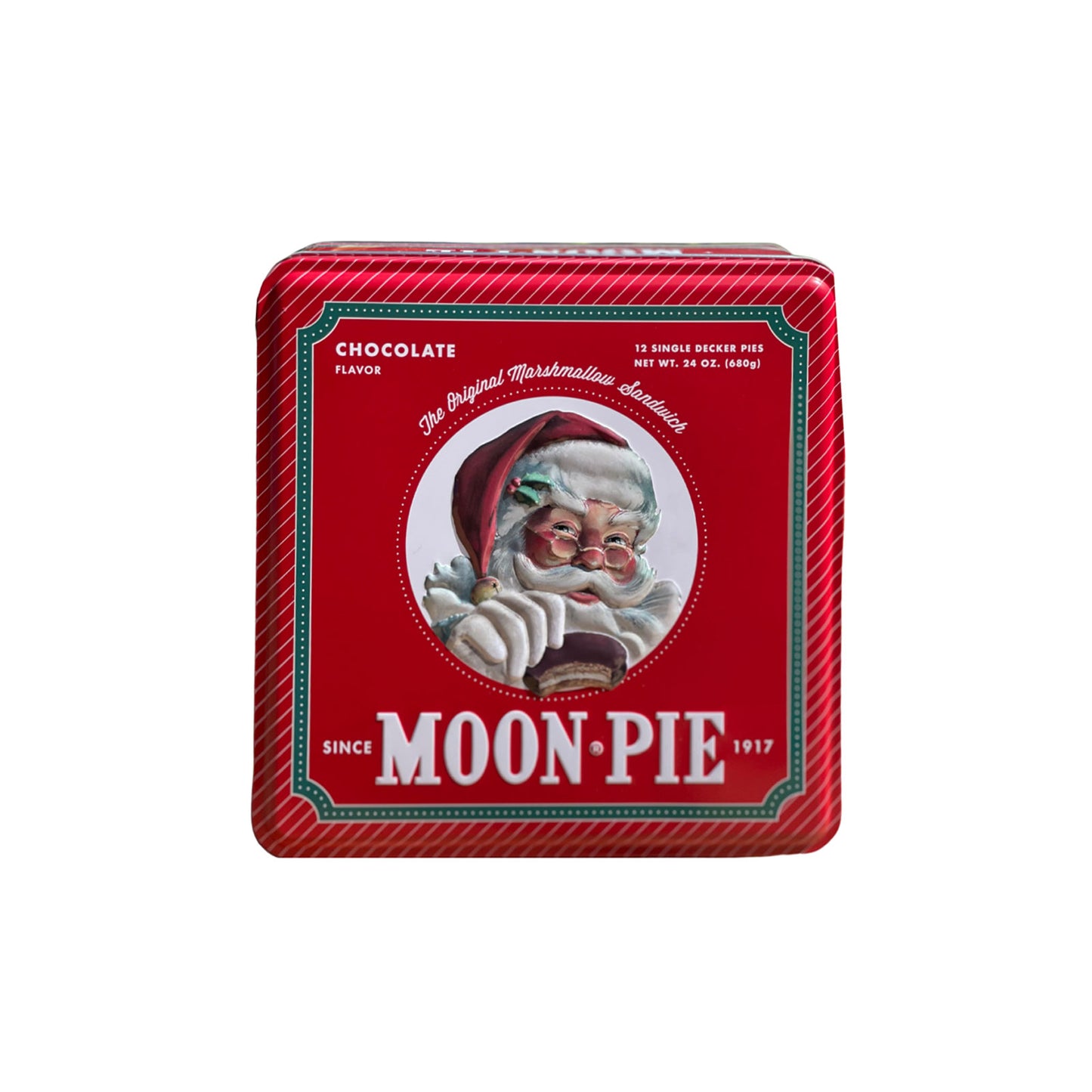 MoonPie Red Santa Holiday Tin