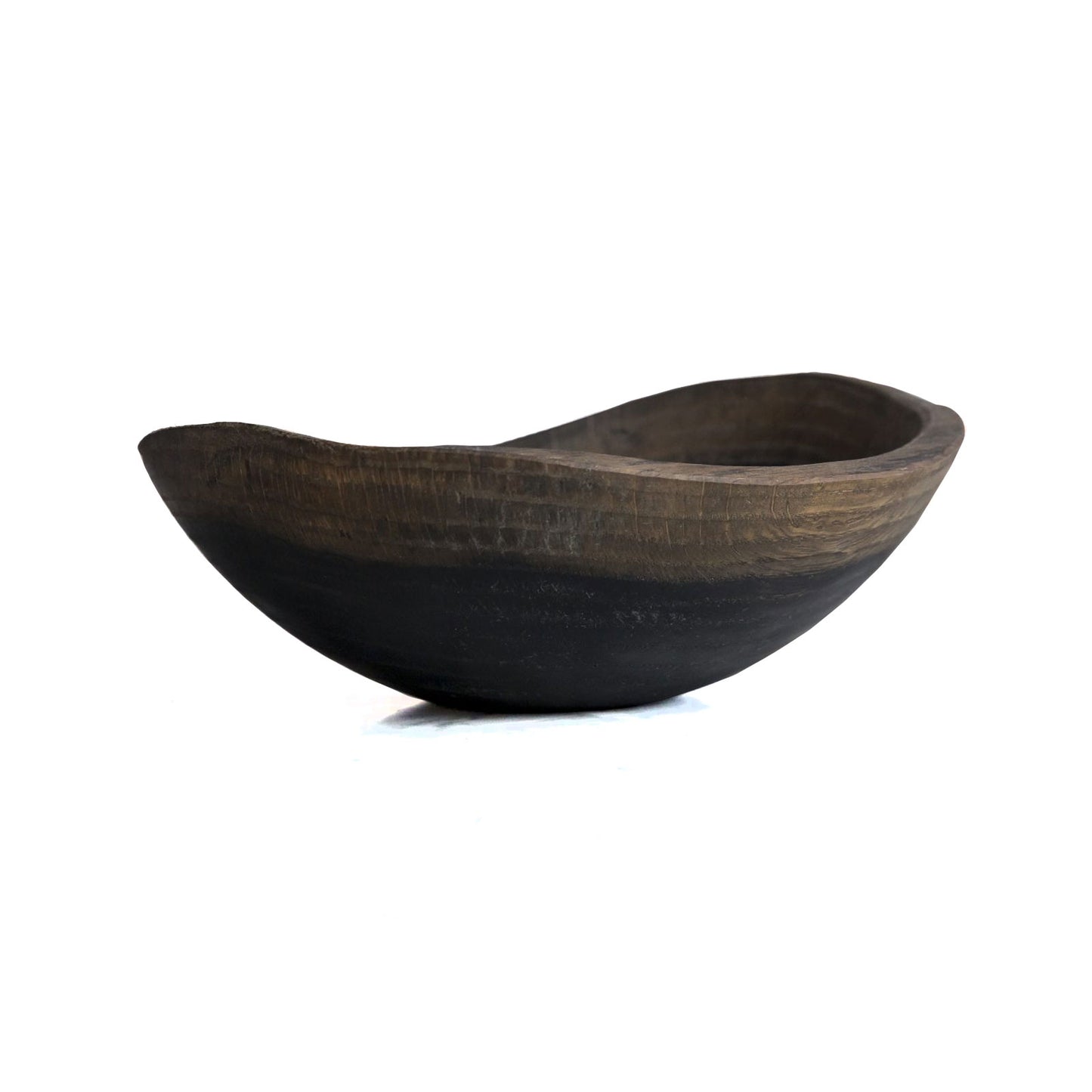 Natural Edge Ebonized Oval Bowl, 15"