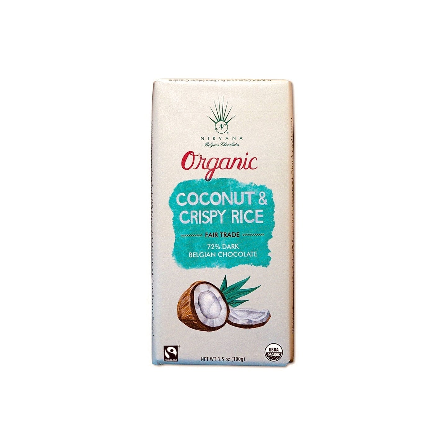 Nirvana Organic Dark Chocolate Bar, Coconut + Crispy Rice