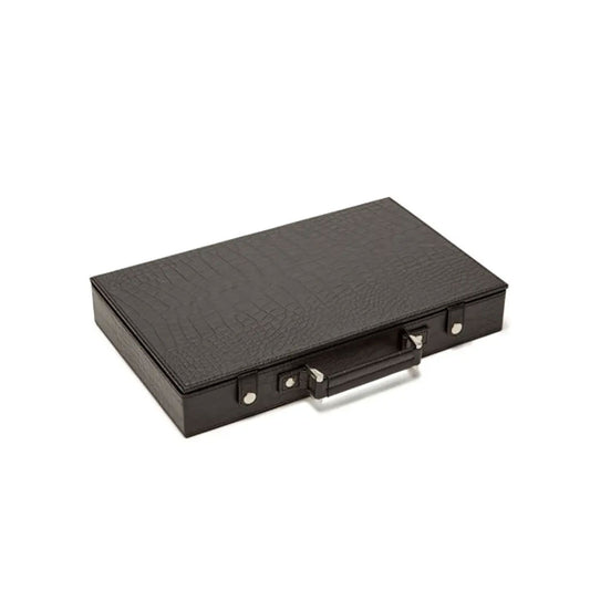 200 Chip Poker Set in Black Crocodile