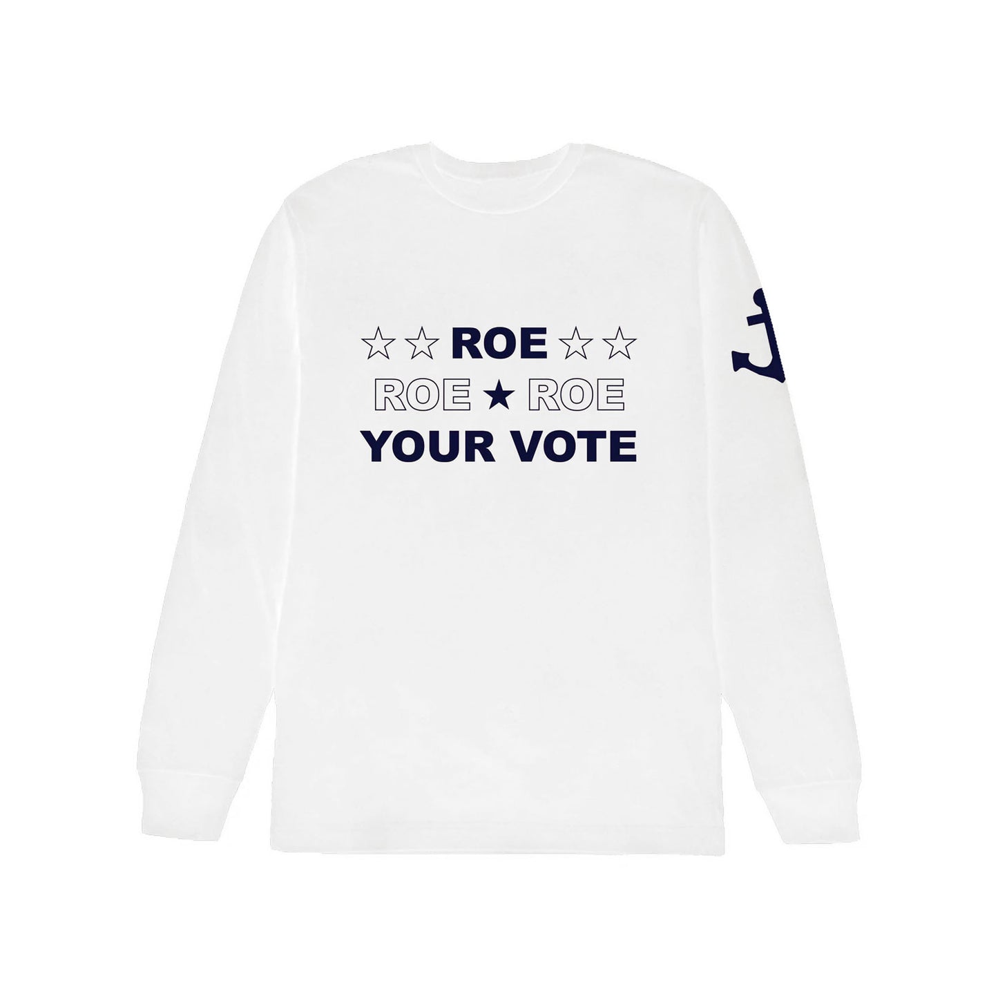 Modern General® Artwear "Roe Your Vote" Long Sleeve T-Shirt in White