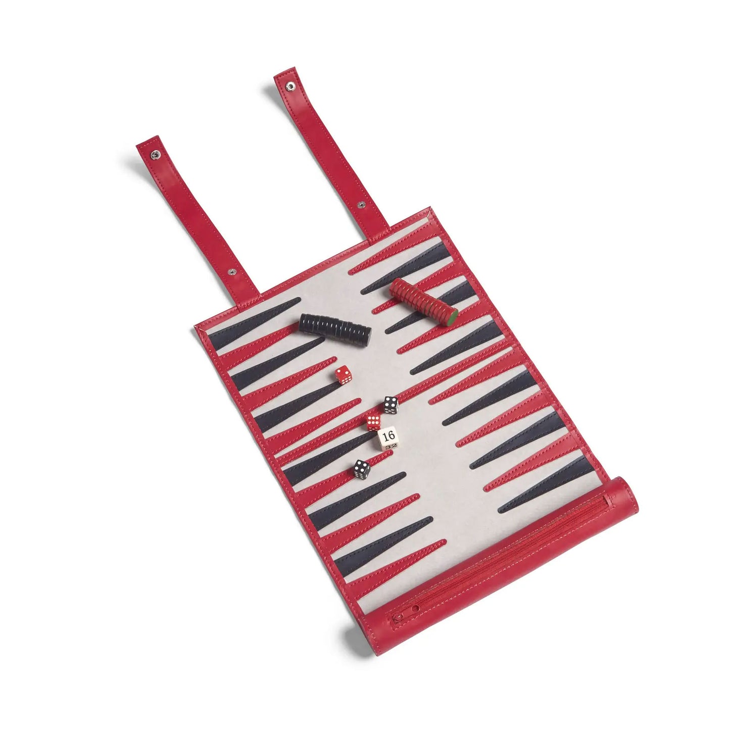 Roll-Up Backgammon Travel Set in Red