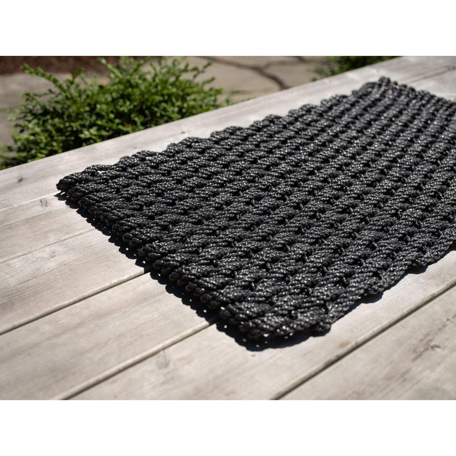Charcoal, Pearl Stripe, Woven Rope Doormats