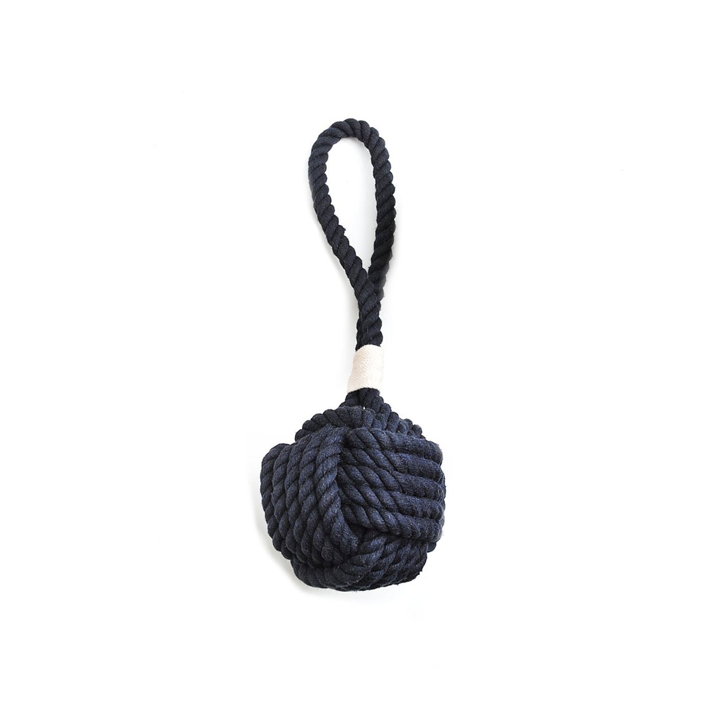 Small Rope Knot Dog Toy in Navy