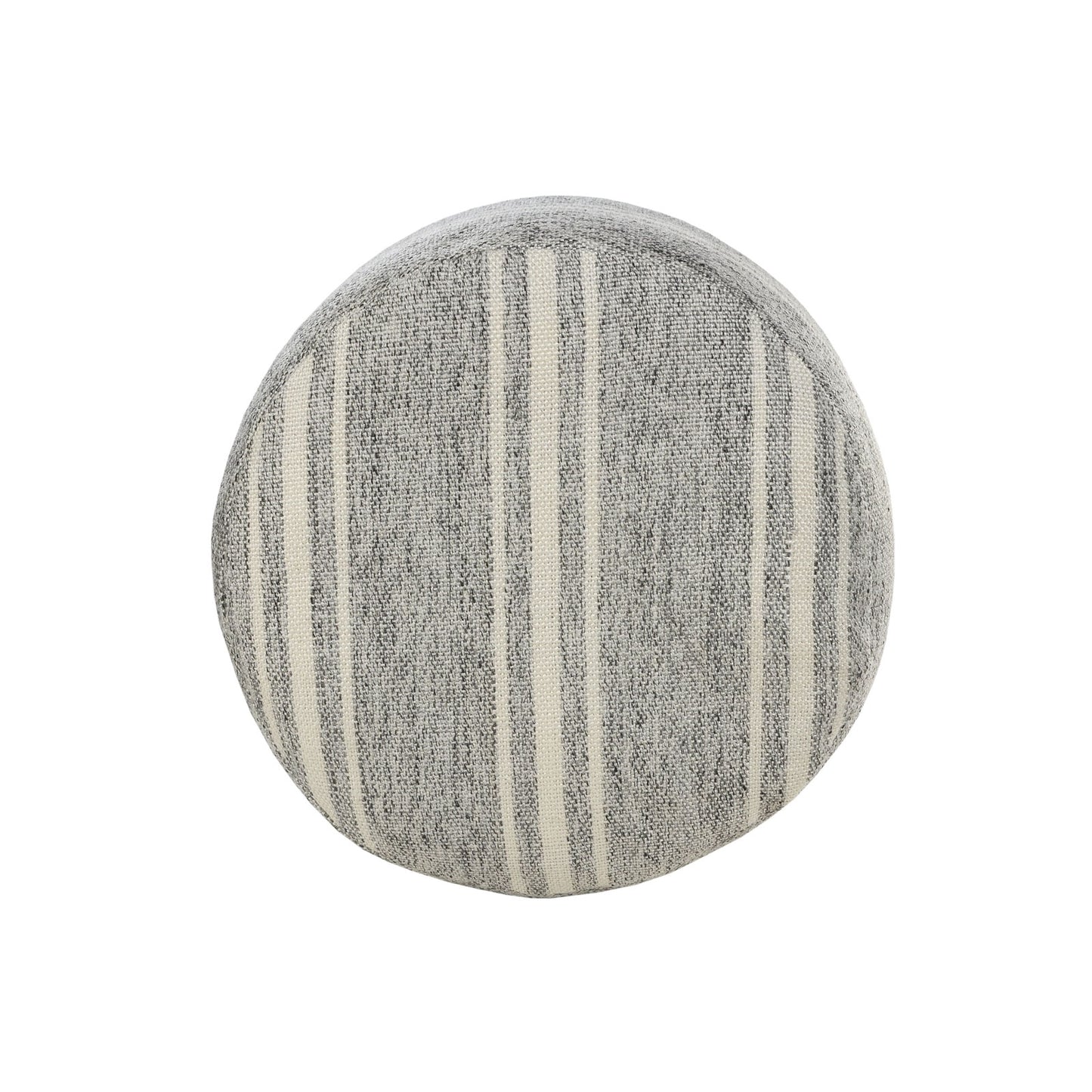 Stripe Indoor / Outdoor Pouf in Gray and White