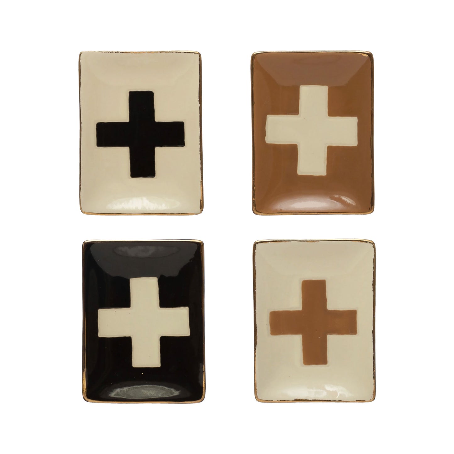 Handmade Stoneware Plate with Swiss Cross (Multiple Colors)