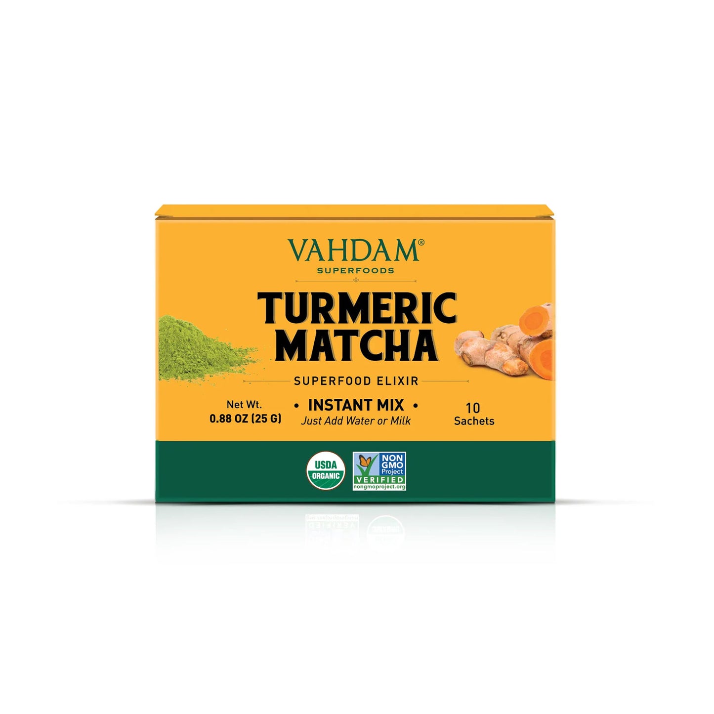 Vahdam Teas Organic Turmeric Matcha Elixir, 10 Packets