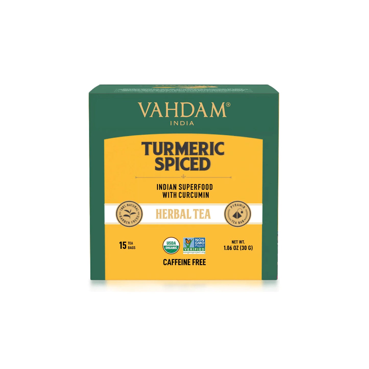 Vahdam Teas Turmeric Spiced Tea Bags, 15 Sachets